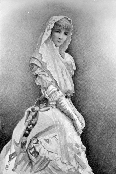 Sarah Bernhardt as Marguerite Gautier in La Dame aux Camélias by Alexandre Dumas Fils in the first production in the United States, c. 1880 by Edith Fithian